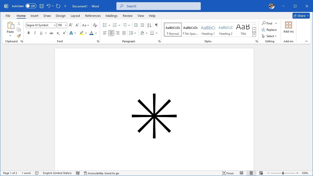 How to Insert the Eight Spoked Asterisk Symbol in Microsoft Word