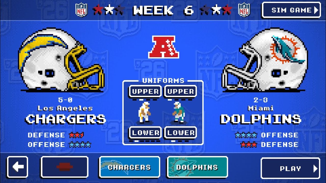 NFL Retro Bowl 26: Los Angeles Chargers VS Miami Dolphins #nfl 