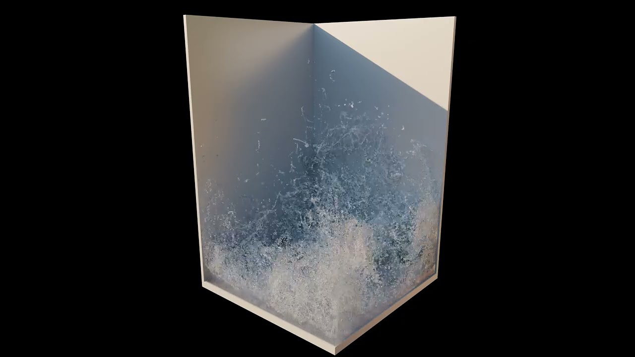 Water block falling simulation