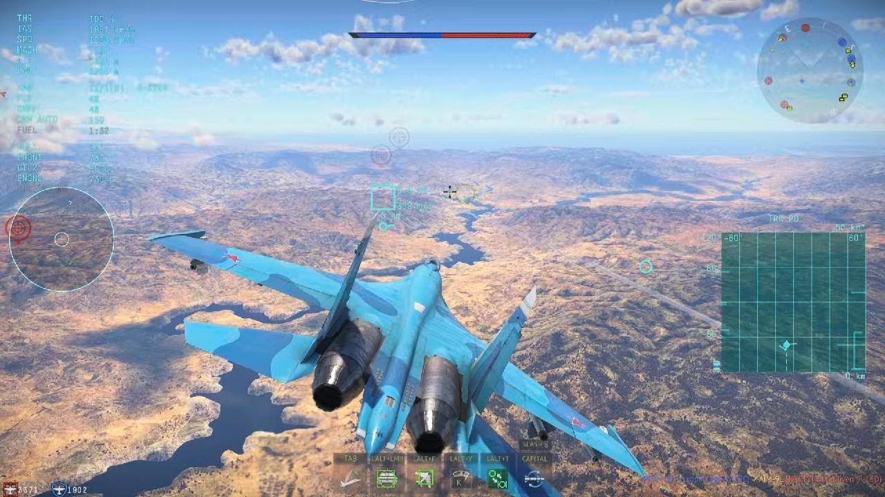 War Thunder Su-27SM 5 kills on 2 minutes of fuel
