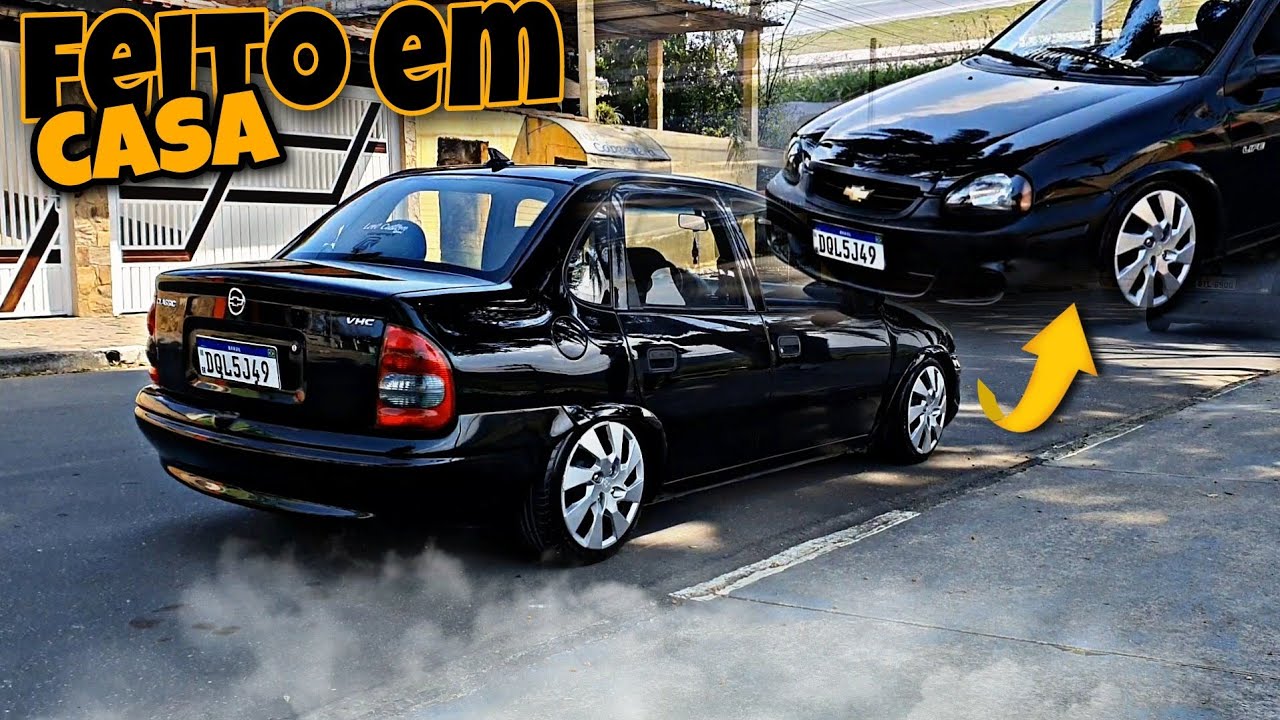ELE FOI OUSADO CALOTA 15 E ARO 13 NO CORSA SEDAN REBAIXADO, PROJETO DIFERENTE