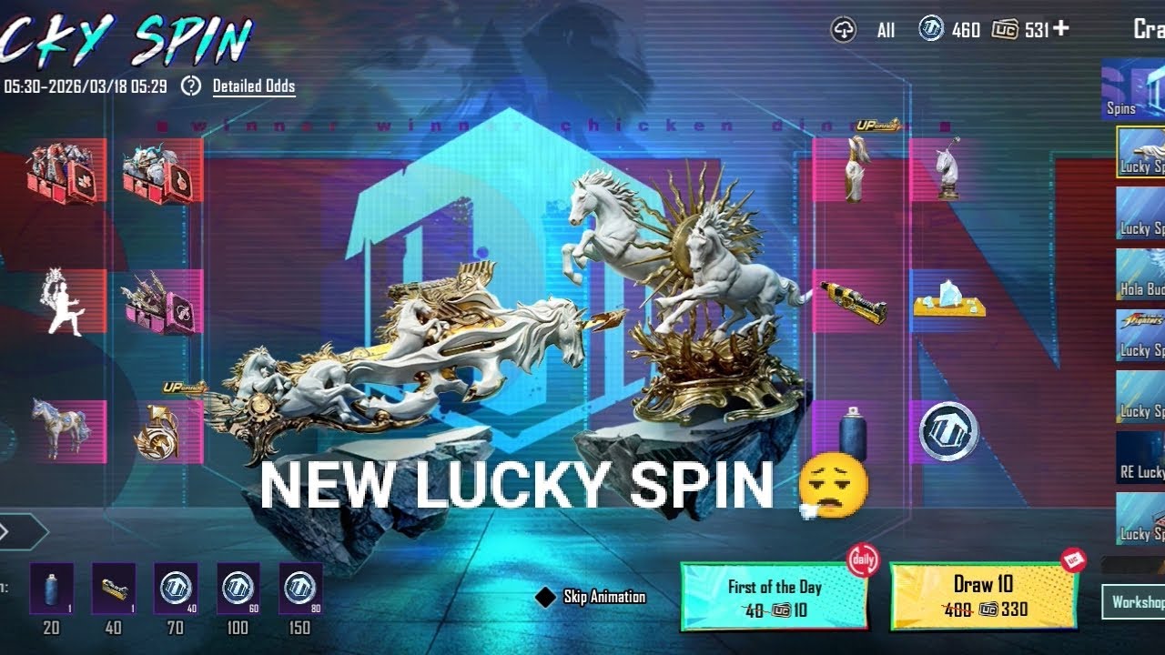 BGMI NEW LUCKY SPIN 💯💯 | NEW P90 AND OLD 3 GAN SKIN RETURN ⚡