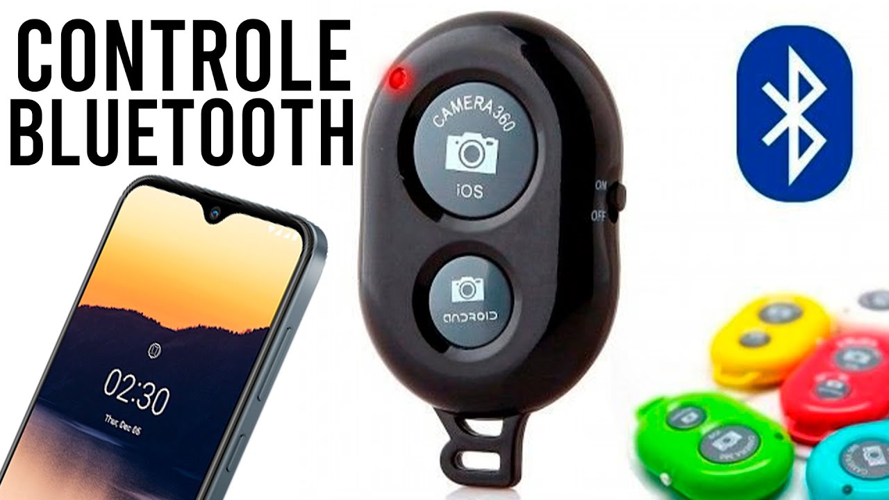 Controle para Selfie Shutter Bluetooth,  fotos e v&iacute;deos,  iOS / Android - Configura&ccedil;&atilde;o Bluetooth