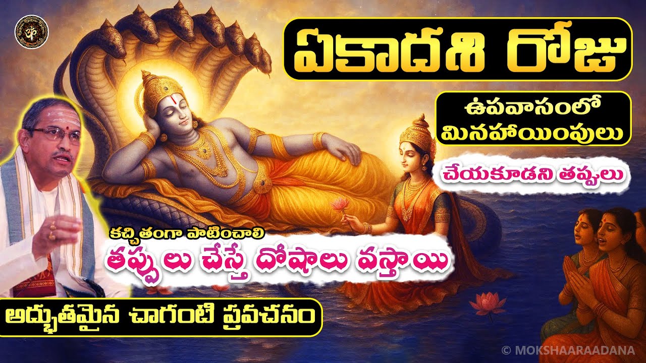 ఏకాదశి ఉపవాసంలో మినహాయింపులు😍రహస్యాలు చేయకూడని తప్పులు😲🙏 కచ్చితంగా పాటించాలి - చాగంటి ప్రవచనం