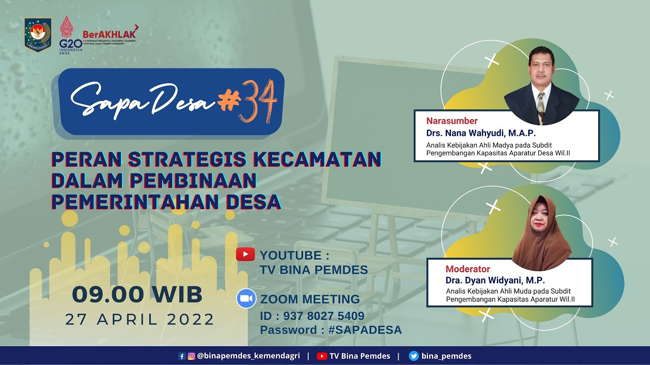 Webinar Peran Strategis Kecamatan dalam Pembinaan Pemerintahan Desa