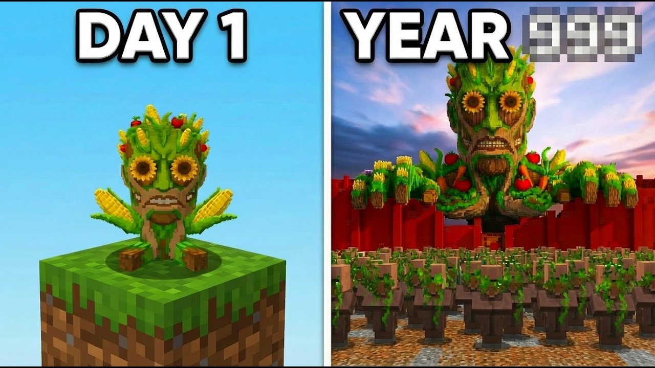Villagers Simulate Civilization For 1000 Years: Surviving TITAN Garden