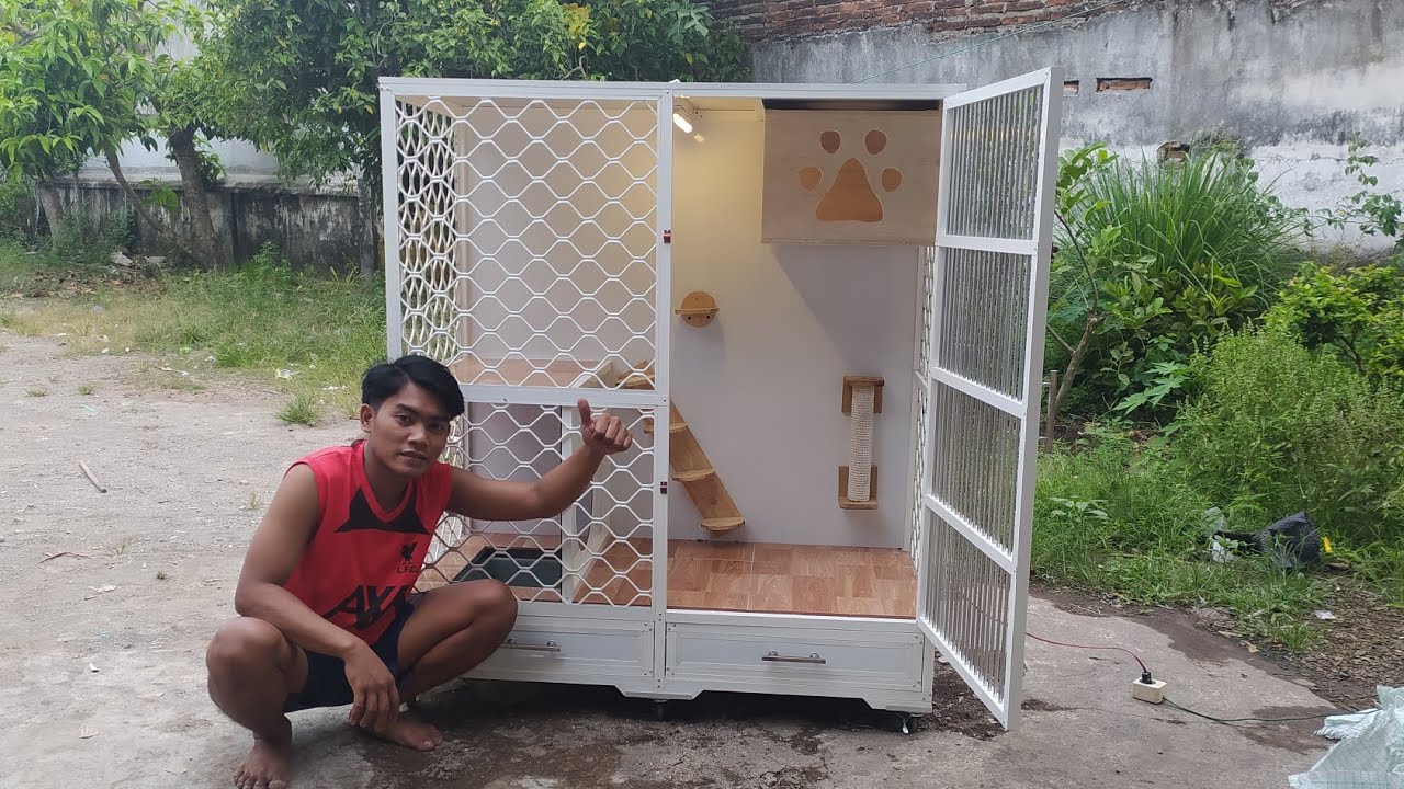 KANDANG KUCING 1 KAMAR PREMIUM FULL AKSESORIS #kandangkucingalumunium #kandangkucing