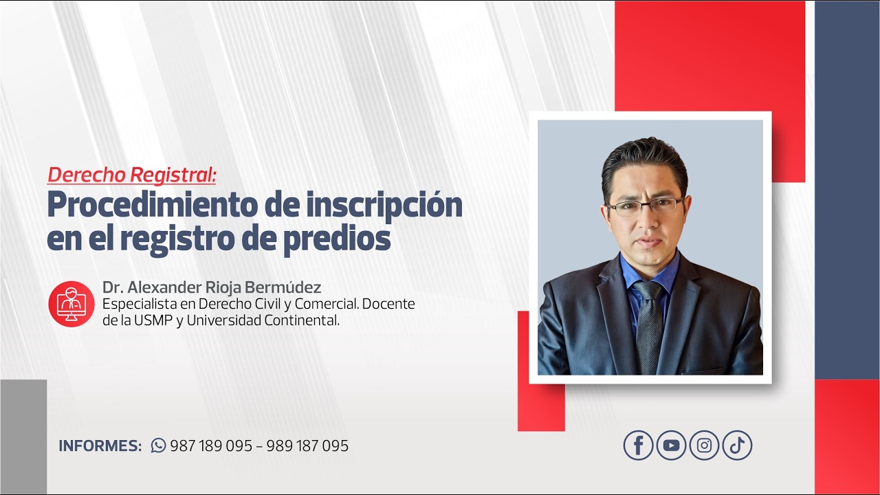 Procedimiento de Inscripción en el Registro de Predios | Alexander Rioja Bermúdez