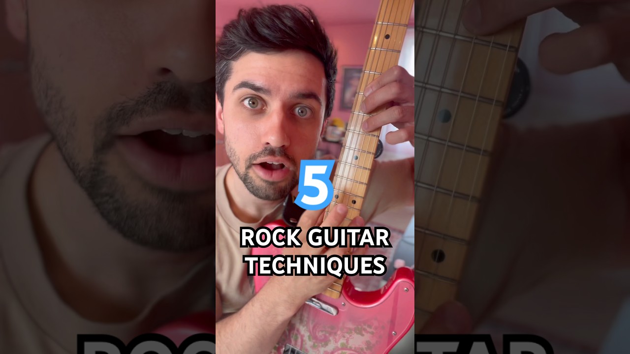 5 ROCK GUITAR TECHNIQUES #guitar #rockguitar #guitarlesson #guitarist #guitarplayer