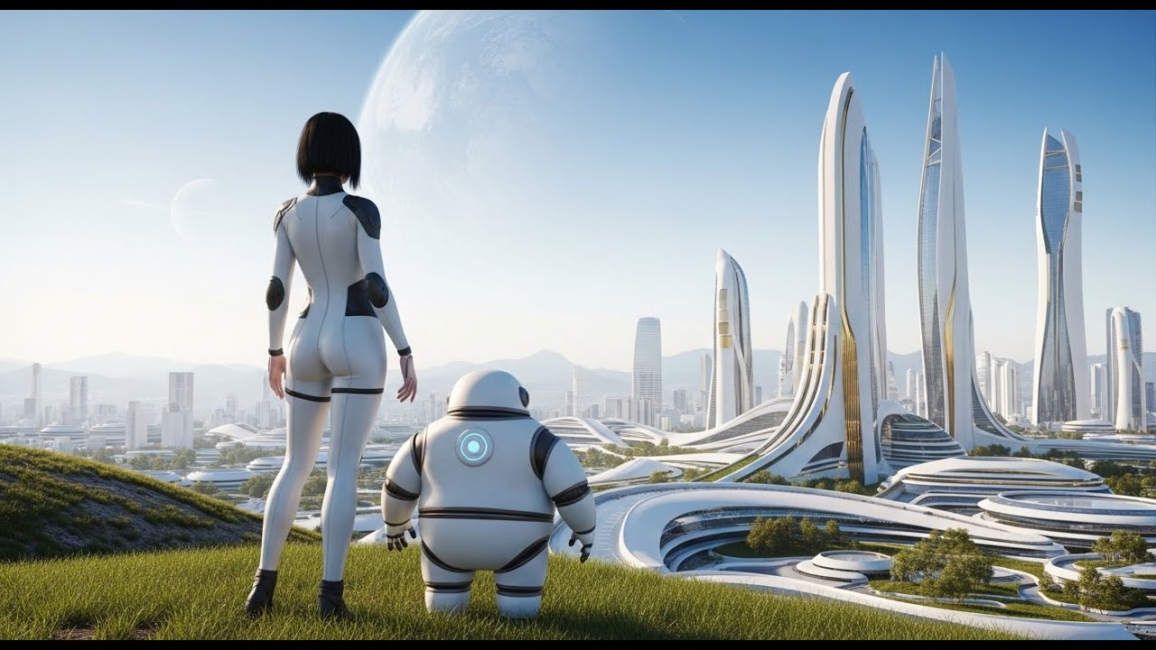 Life in 2170 Eco Megacities, Sky Vehicles & Robots (Cinematic Sci-Fi)  Ambient  4K