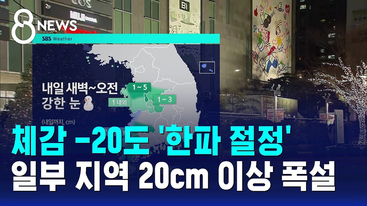 [날씨] 체감 -20도 '한파 절정'&hellip;일부 지역 20cm 이상 폭설 / SBS 8뉴스
