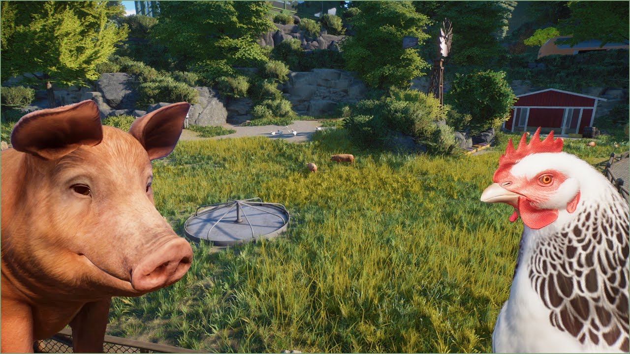 🐖🐔Simple Tamworth pig & Sussex chicken petting farm | Bj&oslash;rgvinFjord Zoo | Planet Zoo | speedbuild 🌙