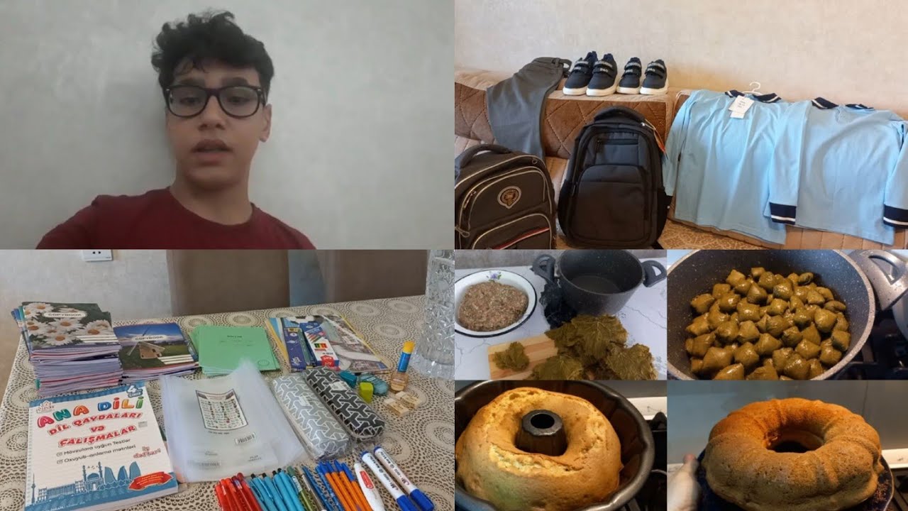 #282#VLOQ AÇILIŞI CAMALDAN🥰/MƏKTƏB PALTARLARI ALDIQ/DÖŞƏKLƏRİMİ YENİLƏYİRƏM/YARPAQ DOLMASI BİŞİRDİM#