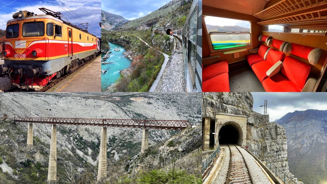 Europe's most spectacular Mountain Railway: (Beograd-) Bijelo Polje - Bar, Montenegro by Local Train