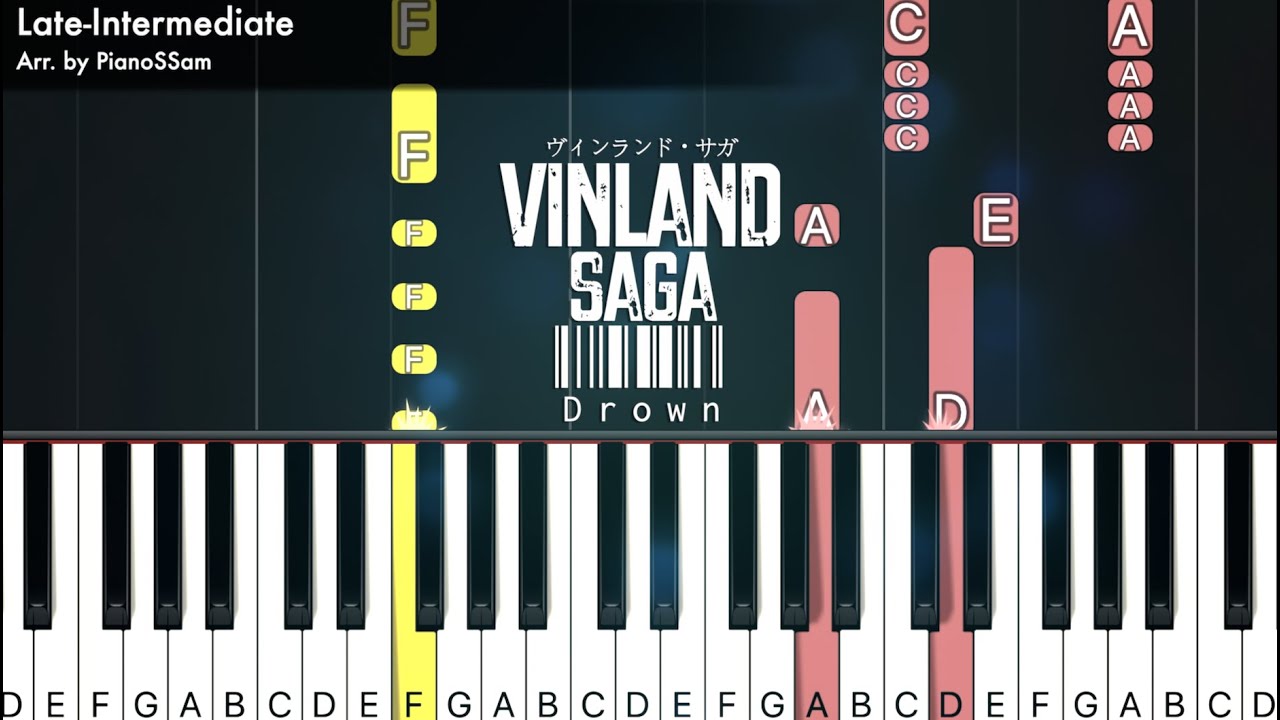 [Late-Intermediate] Drown(milet) - Vinland Saga ヴィンランド・サガ | Piano Tutorial
