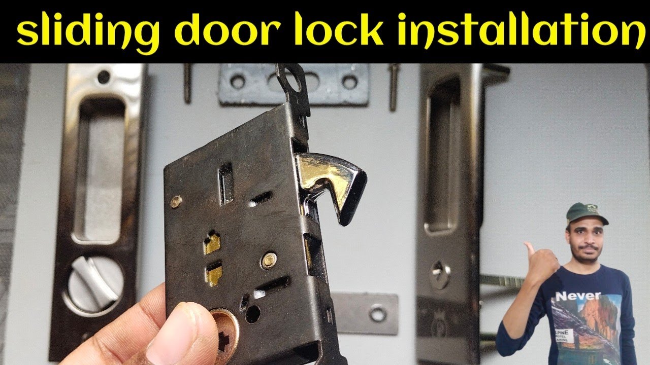 How to install sliding door lock। Sliding door lock fitting in hindi