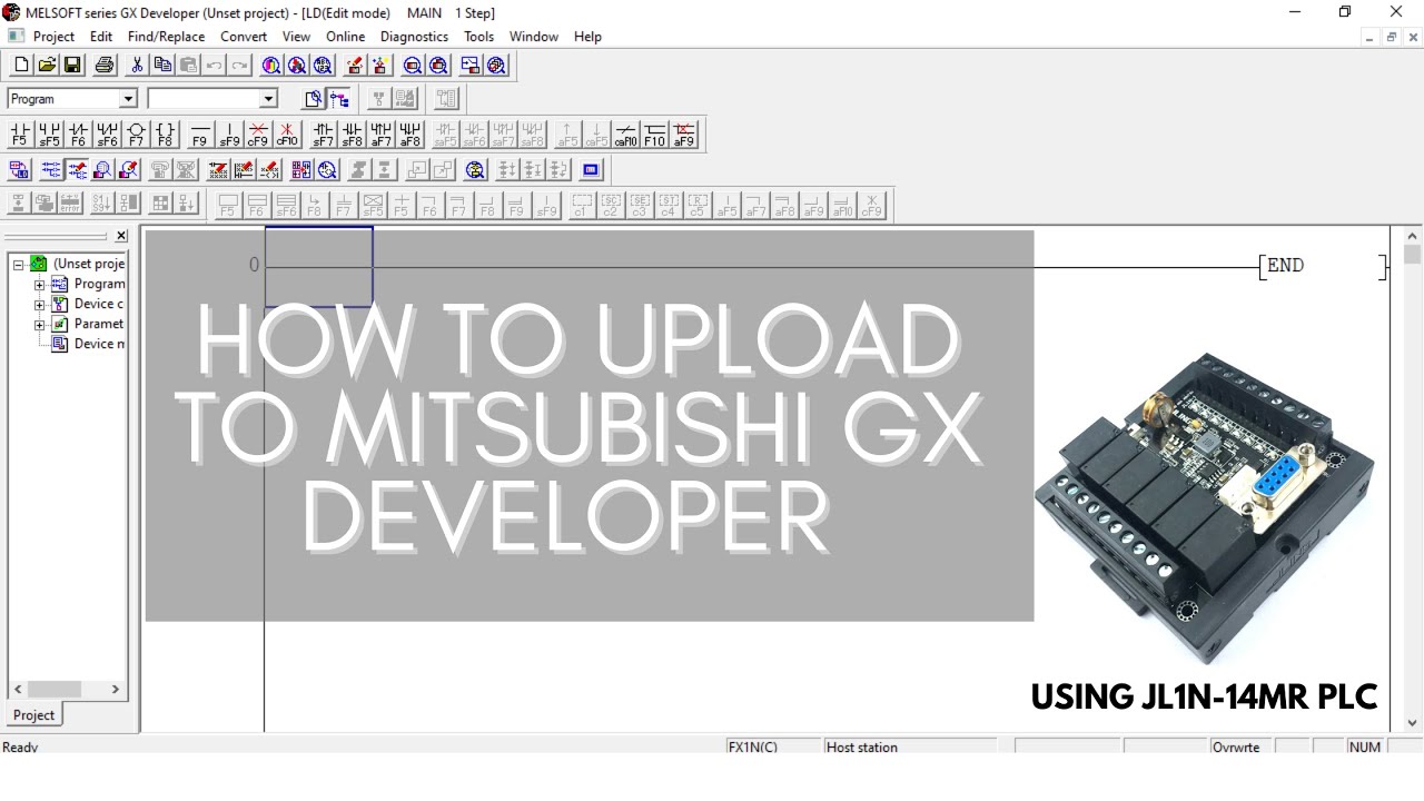 How to Upload to Mitsubishi GX Developer using JL1N 14MR PLC