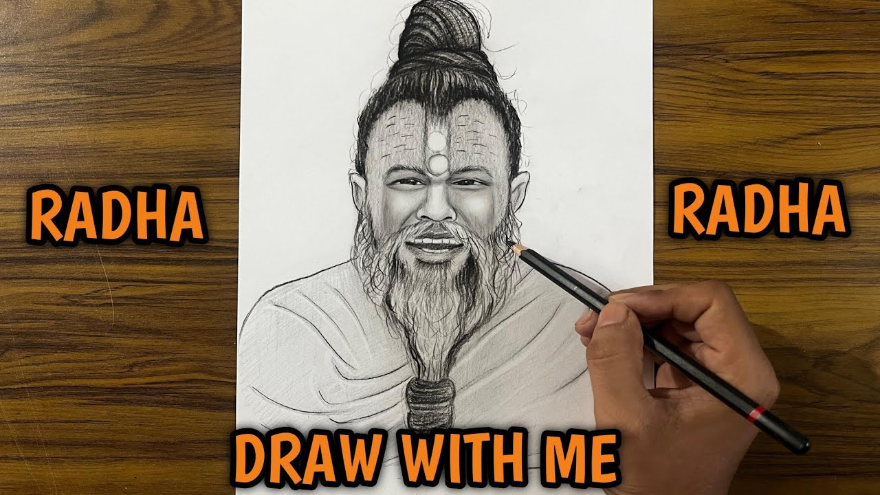 Premanand maharaj ji ka sketch step by step |premanand maharaj ji easy drawing tutorial 
