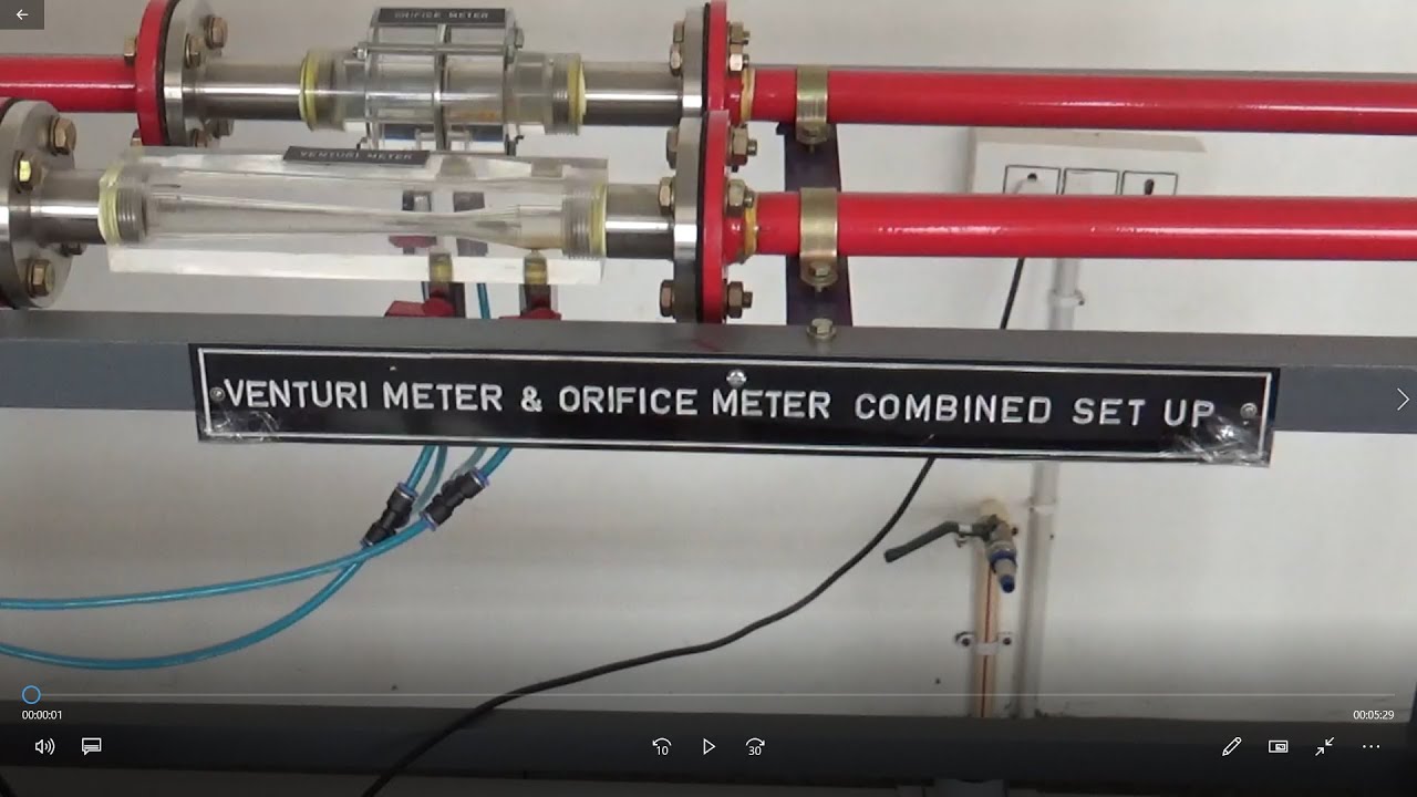 Measurement of coefficient of discharge of Venturi-meter & Orifice meter
