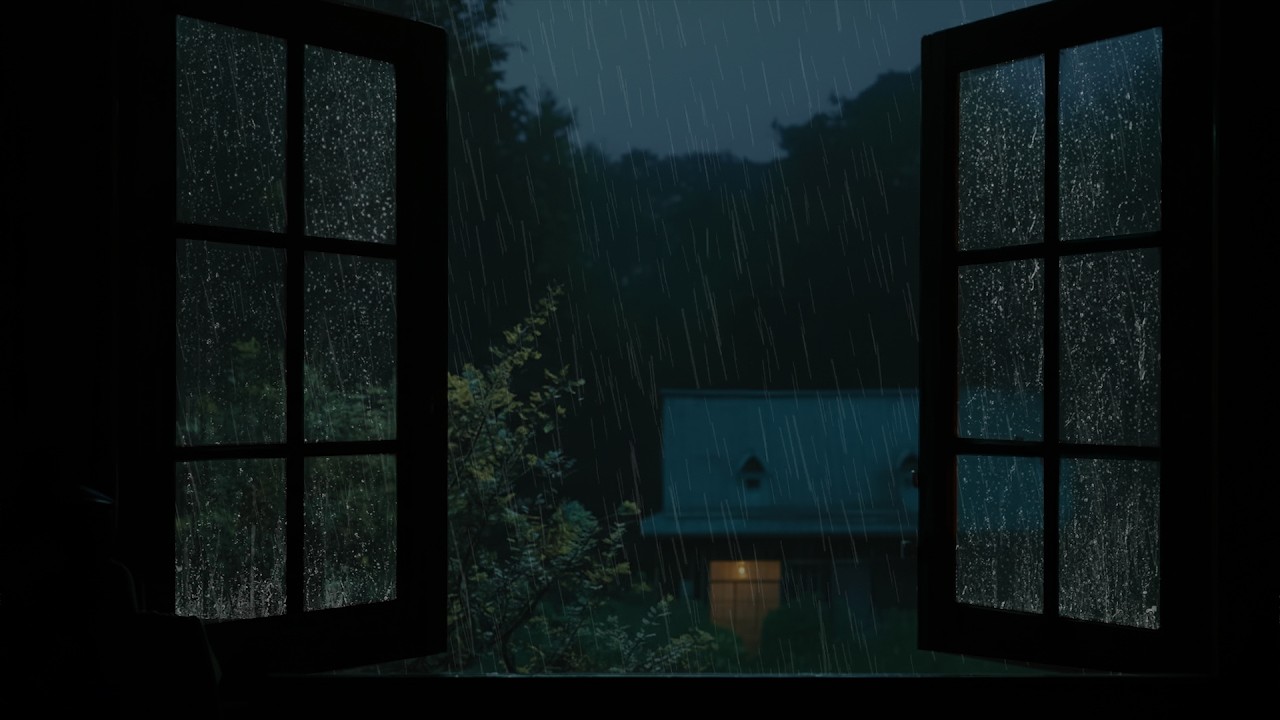 Open Window Heavy Rain Sounds | A Deeply Relaxing Ambience for Sleep and Focus