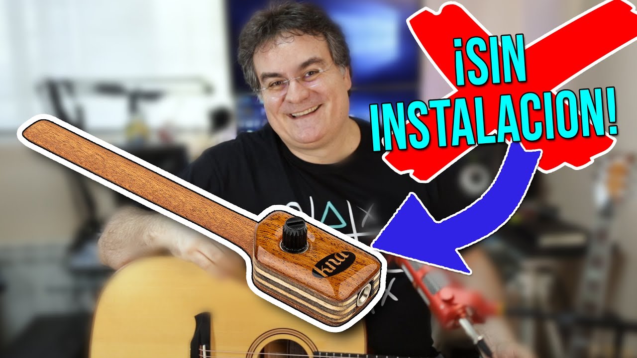 Como poner una PASTILLA a una GUITARRA ACÚSTICA sin instalación | KNA Pickups