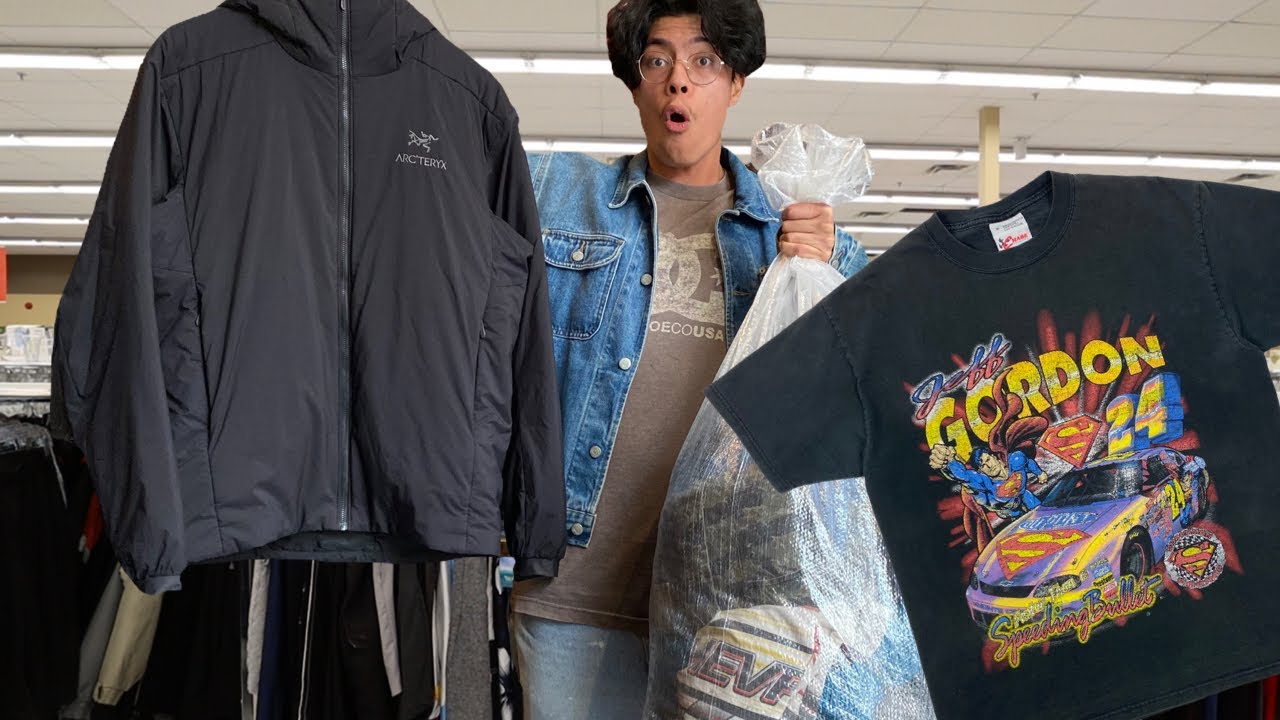 THRIFTING ARCTERYX and finding NASCAR TEE at the THRIFT STORE - Trip To The Thrift #thrift