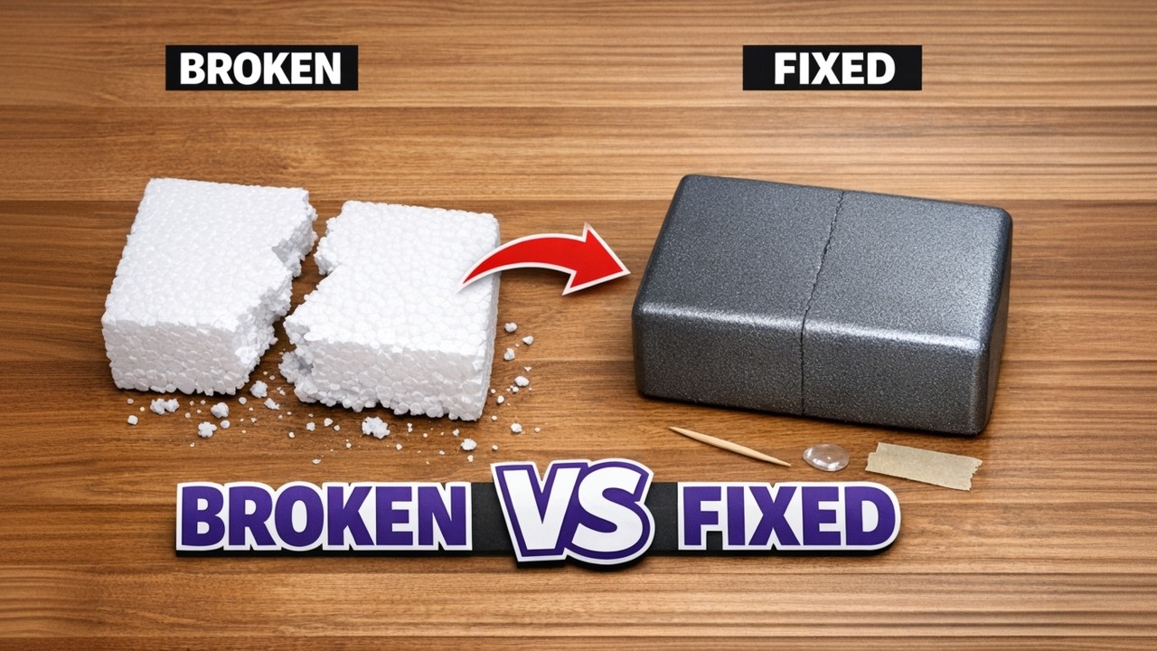 How to Glue Styrofoam / Easy Fix for Broken Foam Stuff