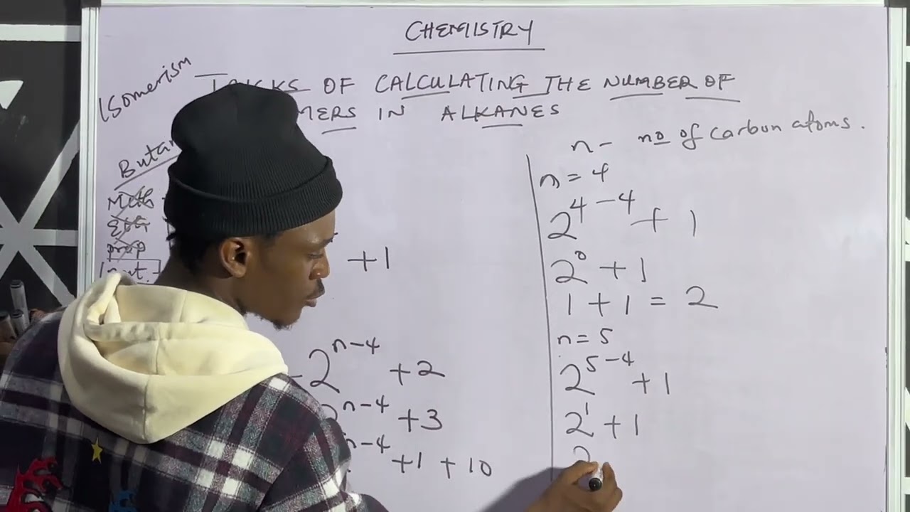 Tricks for Calculating NUMBER OF ISOMERS IN ALKANES for JAMB & WAEC STUDENTS 