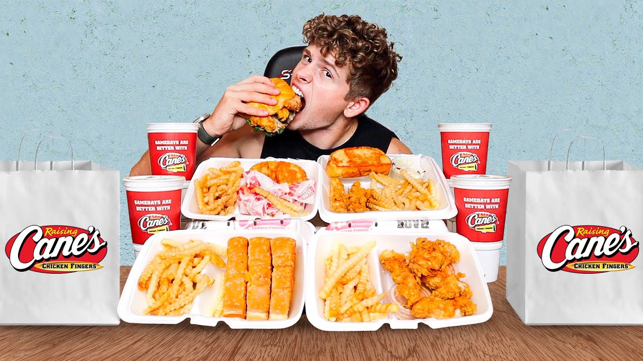 Eating The ENTIRE Raising Canes Menu!