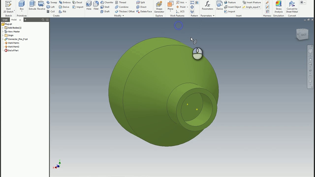 Autodesk Inventor Cable & Harness - Add Work Points to Guide Segments Into a Connector