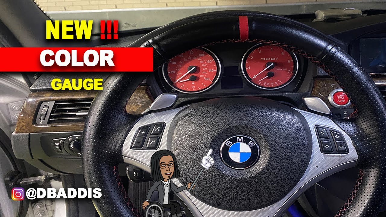 Installed Red Gauges in E90 BMW  (Venoxy Gauges)