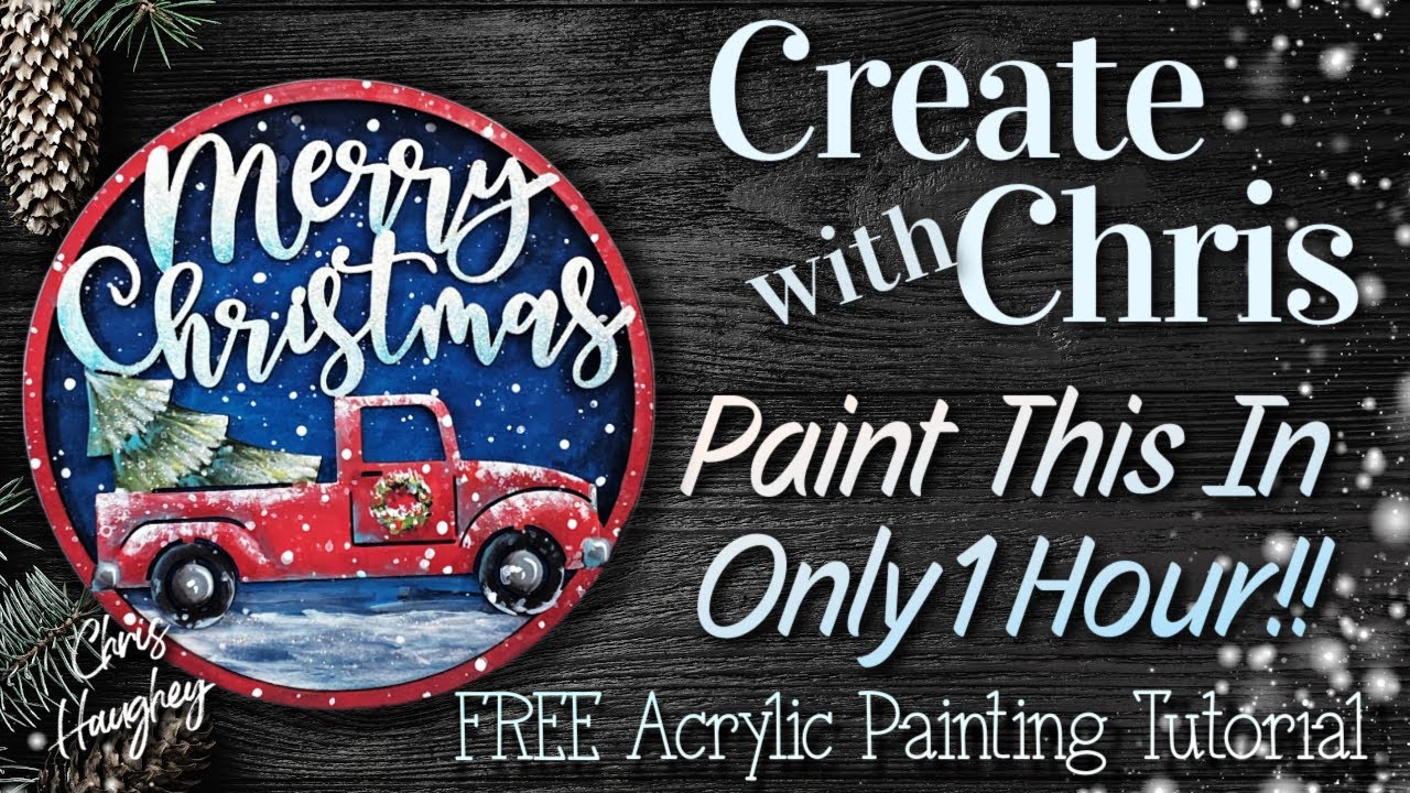1 HOUR Vintage Truck Ornament - Easy Acrylic Painting Tutorial