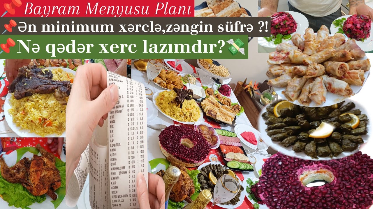 Bol Yeməkli Qonaqlıq Menyusu Neçə Manata Başa Gəlir??Ana Yeməklər,Salatlar,Süfrə,alış veriş