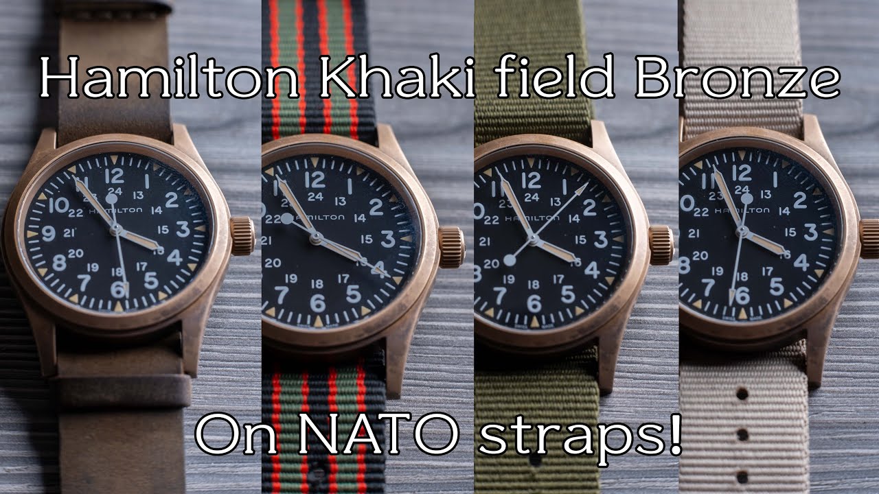 Hamilton Khaki Field Bronze WITH PATINA on different NATO straps