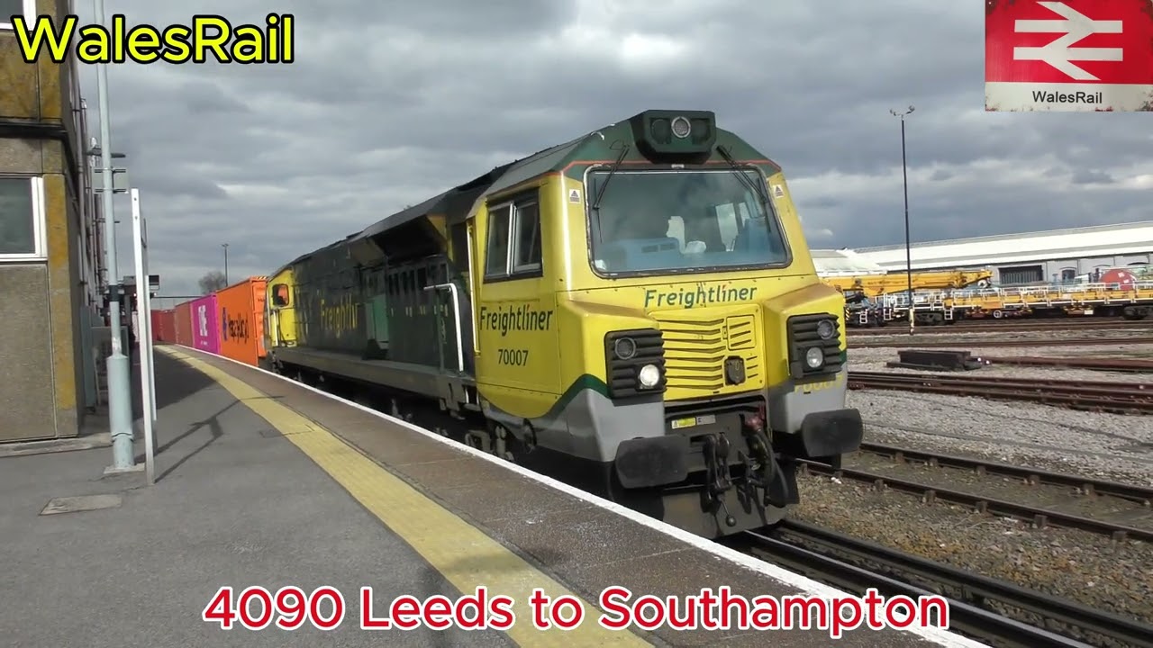 Rail-Freight Class 70 action at Eastleigh on the 14th March 2025
