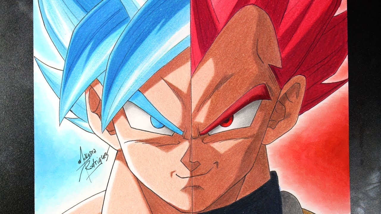 COMO DESENHAR GOKU SSJ BLUE | VEGETA SSJ GOD
