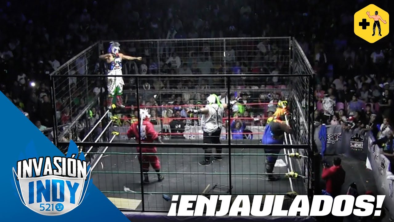 Lucha en jaula: Los Psycho Circus vs La Puerquiza Extrema | Lucha completa