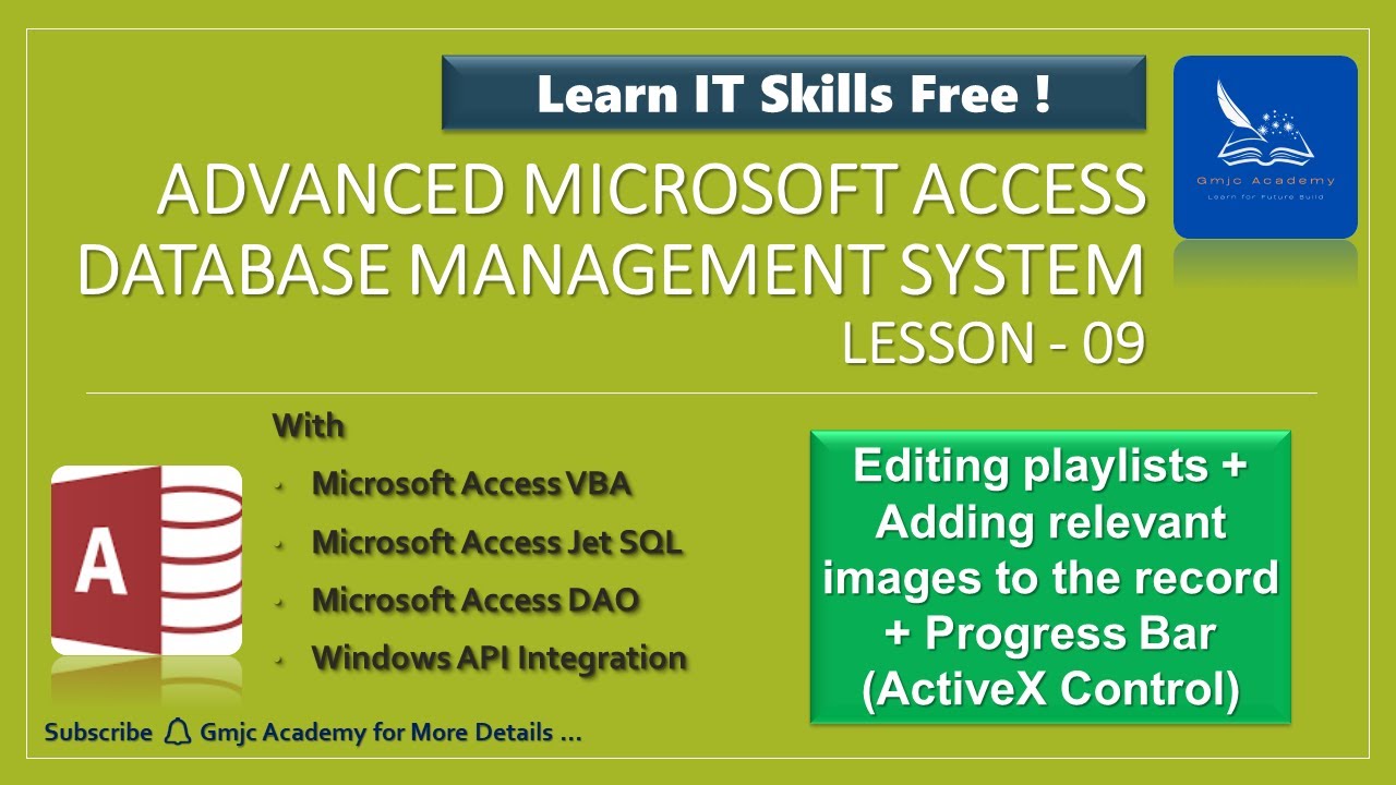 Advanced Access - Lesson 09- Windows API + Image Control + Progress Bar