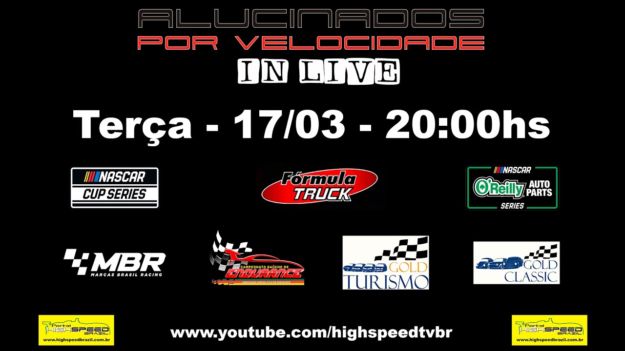 🏎️ ALUCINADOS POR VELOCIDADE IN LIVE | Nascar, Fórmula Truck, MBR, Endurance, Gold Racing | Ao Vivo