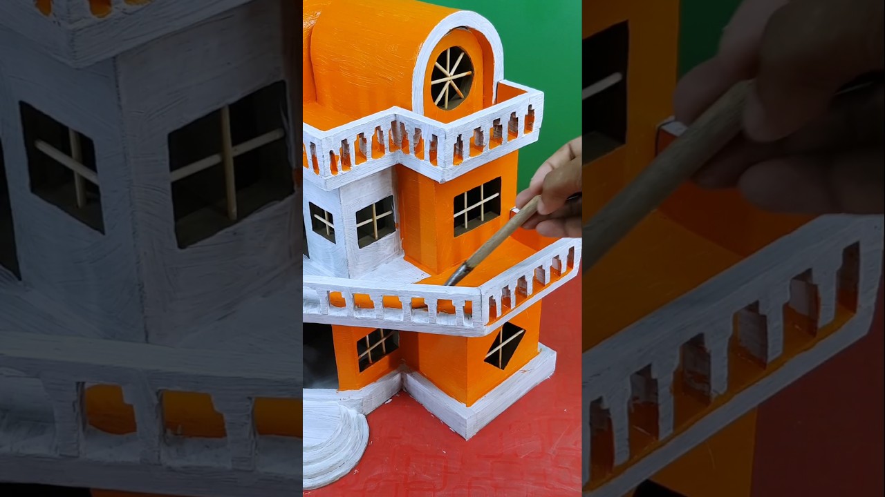Beautiful Clay house Colouring Art 🏠 #art #craft #miniatureart #clayhouse