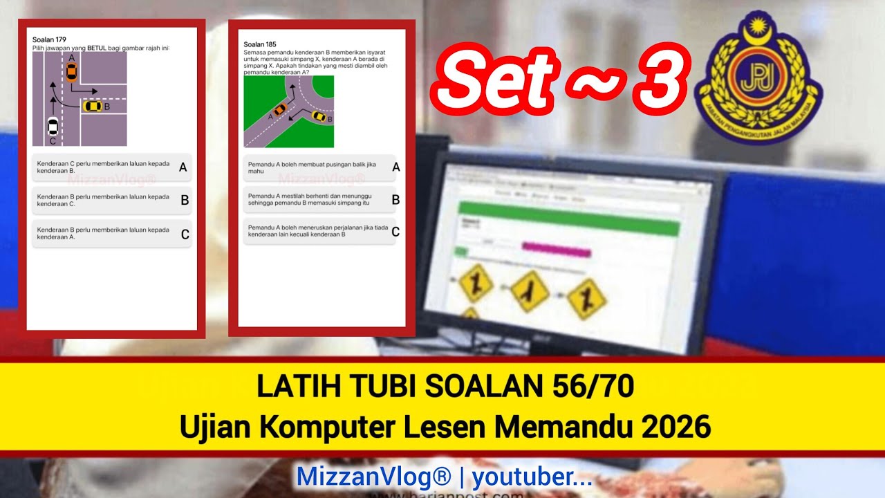 KPP01 | Latih Tubi Soalan ( SET 3 ) Ujian Komputer Lesen Memandu 2026 Yang 100% Lulus.#KPP2026