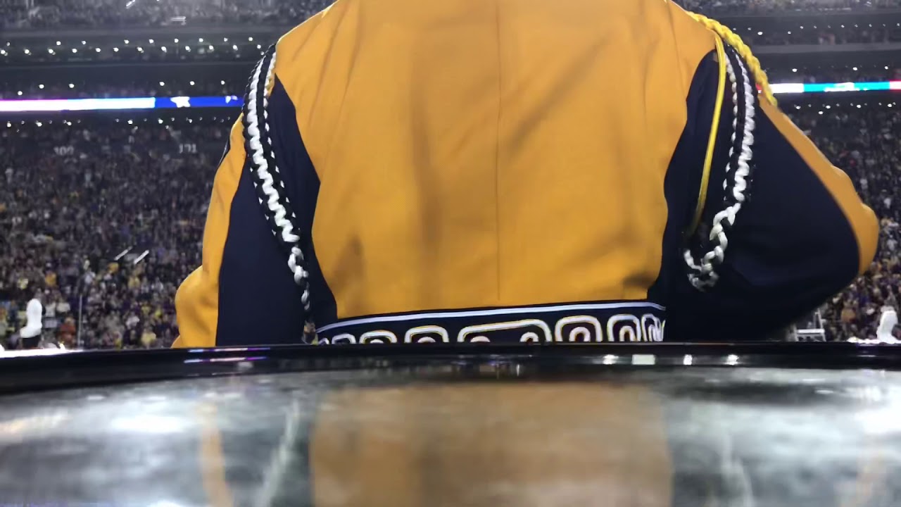 LSU Tiger Band Pregame on the field - Snare Drum Perspective