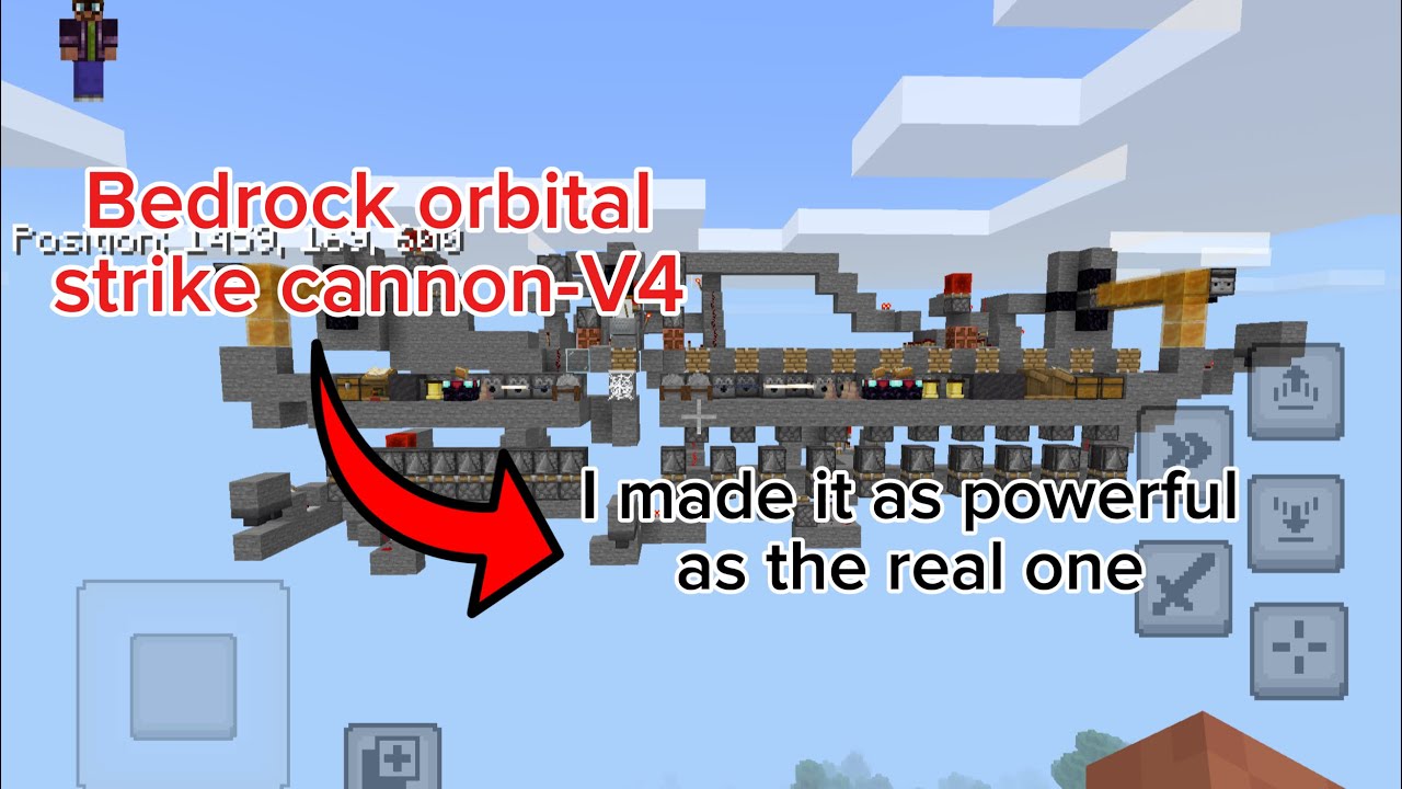 Simple bedrock orbital strike cannon-V4 #minecraft #showcase #redstone #gaming 