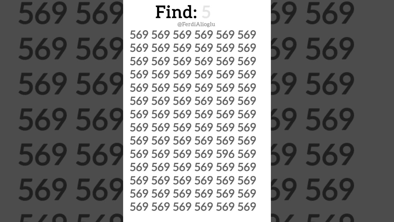 Find the number 596 in 10 sec. #find #numbers #oddoenout #riddles #brainteaser #braingames #iqtest