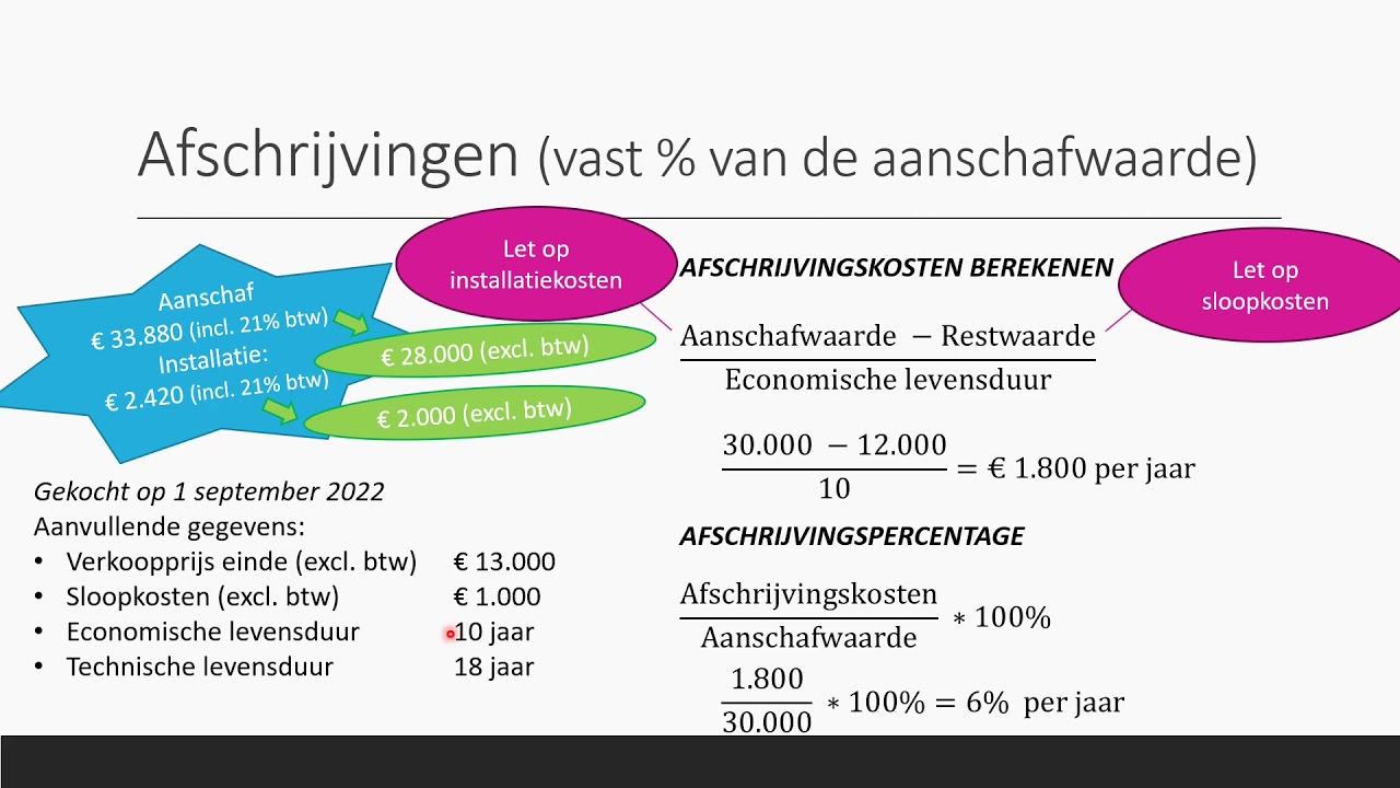 Afschrijvingen  | Bedrijfseconomie | havo + vwo