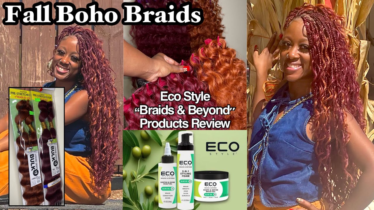 Косы в стиле бохо в осеннем стиле || Organique Loose Deep || Обзор товаров Eco Style Braids & Beyond