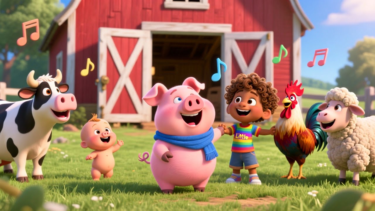 The Little Piggy Have a Farm | Cute Farm Animal Song for Kids | Happy Nursery Rhyme