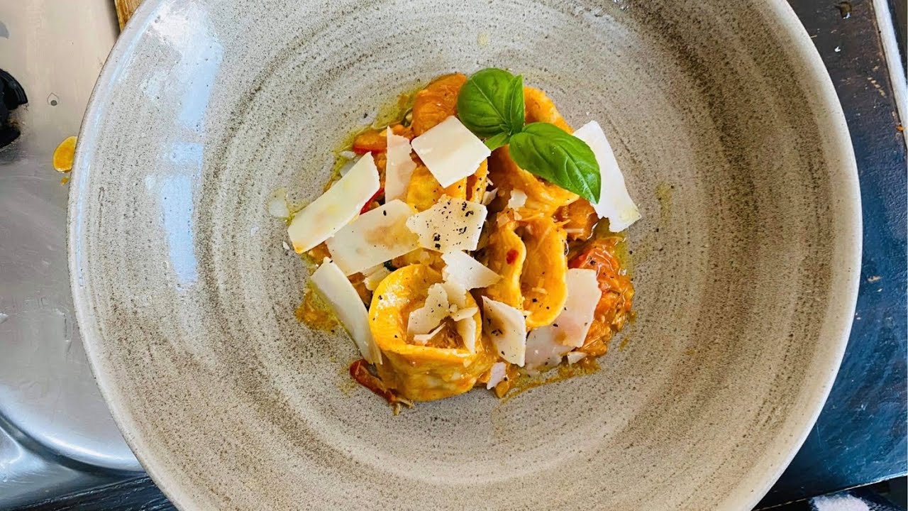 Crab Tortellini with a Chilli, Ginger and Nduja sausage sauce