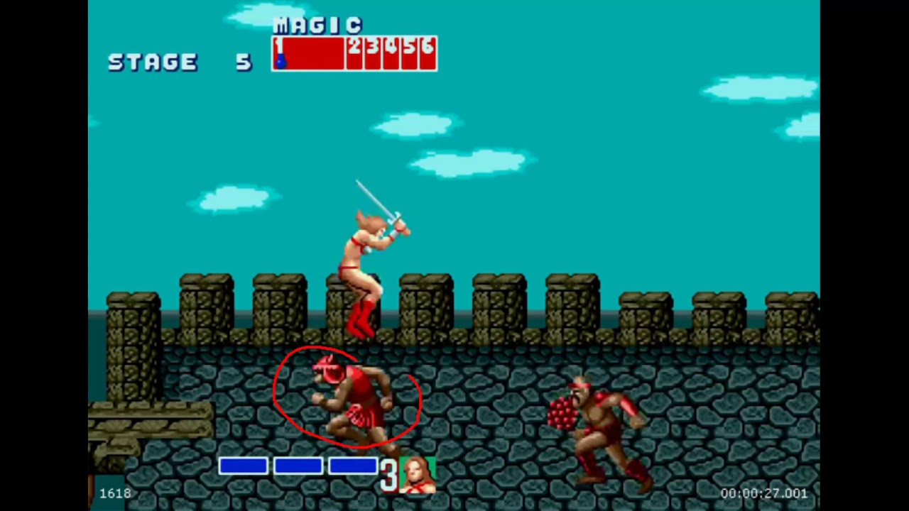 Golden Axe Stage 5 strategy (triple downstab)
