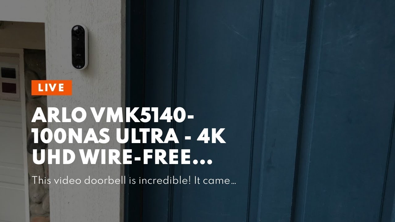 Arlo VMK5140-100NAS Ultra - 4K UHD Wire-Free Security Camera, Color Night Vision, Spotlight, 2-...